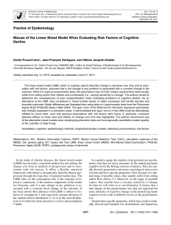 Misuse of the Linear Mixed Model When Evaluating Risk Factors of