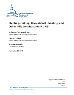 Hunting, Fishing, Recreational Shooting, and Other Wildlife Measures