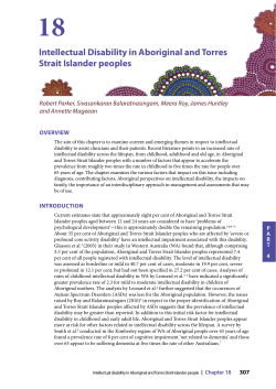 Intellectual Disability in Aboriginal and Torres Strait Islander peoples