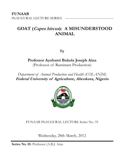 GOAT (Capra hircus): A MISUNDERSTOOD ANIMAL