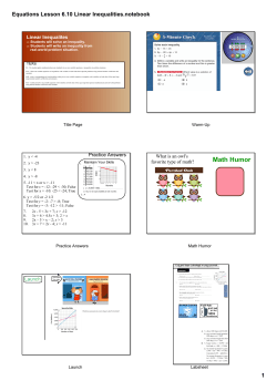 Equations Lesson 6.10 Linear Inequalities.notebook