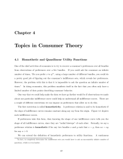 Chapter 4: Topics in Consumer Theory
