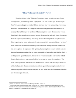 “They Outlawed Solidarity!”1 Part 22