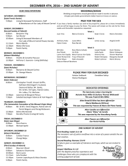 december 4th, 2016&mdash; 2nd sunday of advent