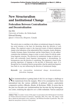 New Structuralism and Institutional Change