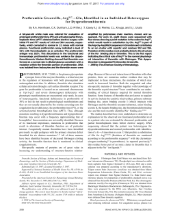 Prothrombin Greenville, Arg517=Gln, Identified in an Individual