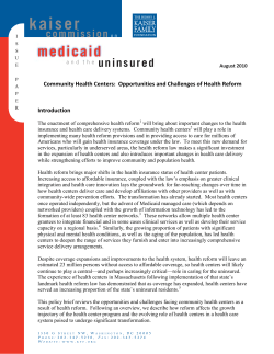 Opportunities and Challenges of Health Reform