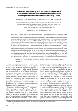 Adhesion, Permeability, and Mechanical Properties of Multilayered