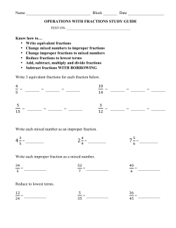operations with fractions study guide