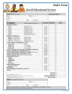New Order Form 4_2016 - Jewell Educational Services