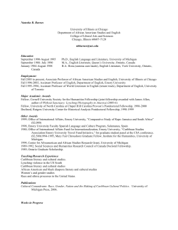 Curriculum Vitae - UIC Department of English Homepage