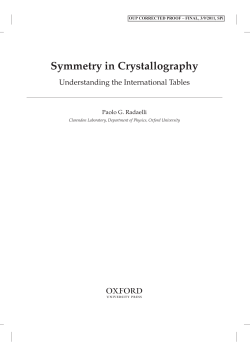 Symmetry in Crystallography