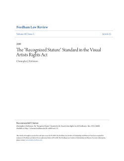 The "Recognized Stature" Standard in the Visual Artists Rights Act