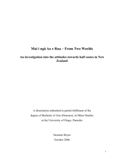 Mai i ngā Ao e Rua &ndash; From Two Worlds - OUR Archive