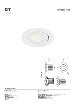 TECHNICAL DETAILS LED DOWNLIGHT Lumen ouput: 1060 lm