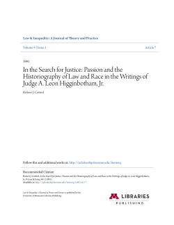 In the Search for Justice: Passion and the Historiography of Law and