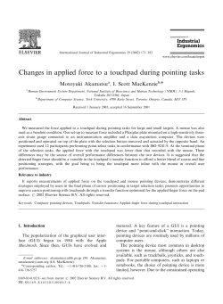 Changes in applied force to a touchpad during