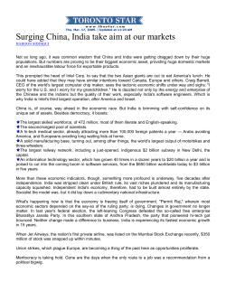India Surges Ahead-The Toronto Star