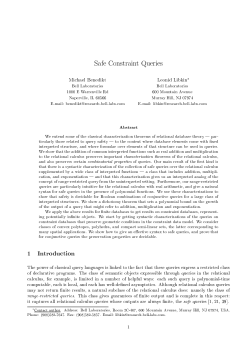 Safe Constraint Queries