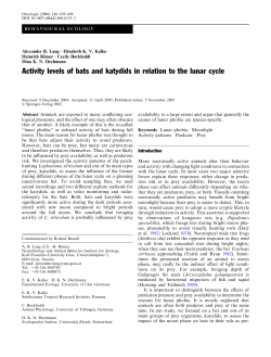 Activity levels of bats and katydids in relation to the lunar cycle