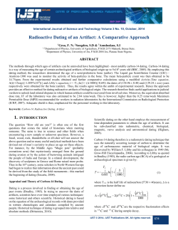 Journal of Sciences Radioactive Dating of an Artifact