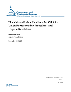 The National Labor Relations Act (NLRA): Union Representation