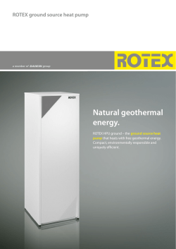 ROTEX ground source heat pump Natural geothermal energy.