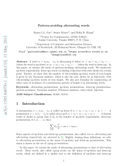 Pattern-avoiding alternating words