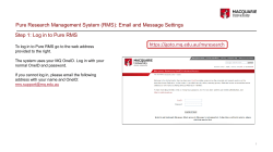 Step 1: Log in to Pure RMS Pure Research Management System