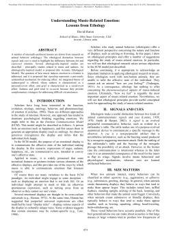 Understanding Music-Related Emotion: Lessons from Ethology