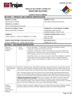 Hazard Rating - Trojan Battery