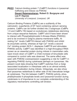 Calcium binding protein 7 (CaBP7) functions in lysosomal trafficking