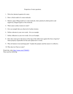 Properties of water worksheet