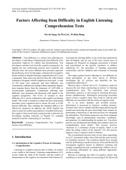 Factors Affecting Item Difficulty in English Listening Comprehension
