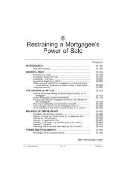 6 Restraining a Mortgagee`s Power of Sale