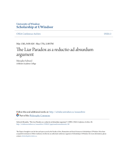 The Liar Paradox as a reductio ad absurdum argument