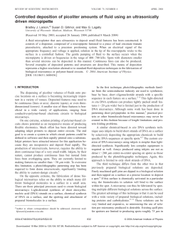 Controlled deposition of picoliter amounts of fluid using