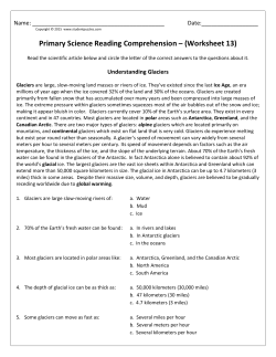 Key to Primary Science Reading Comprehension &ndash; (Worksheet 13)