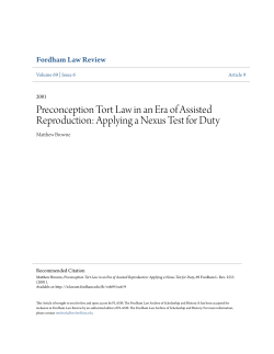 Preconception Tort Law in an Era of Assisted Reproduction