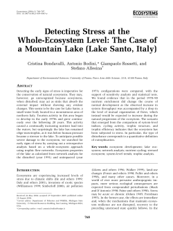 Detecting Stress at the Whole-Ecosystem Level: The Case of a