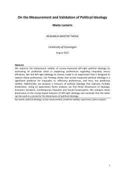 On the Measurement and Validation of Political Ideology