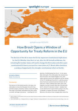 How Brexit Opens a Window of Opportunity for Treaty Reform in the