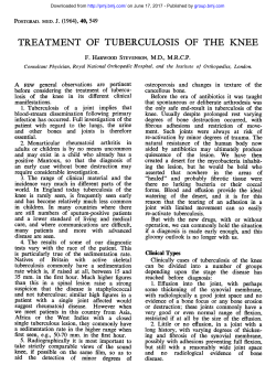 OF TUBERCULOSIS OF THE KNEE - Postgraduate Medical Journal