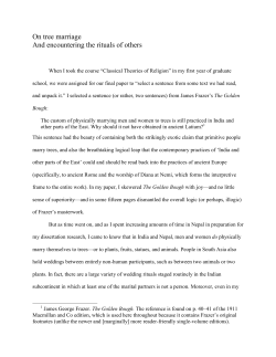 On tree marriage And encountering the rituals of others