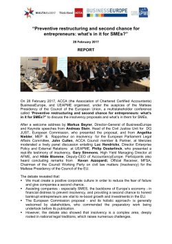 Preventative restructuring and second chance for