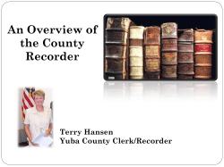 An Overview of the County Recorder