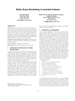 Static Score Bucketing in Inverted Indexes