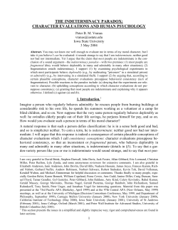 the indeterminacy paradox: character
