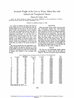 Increased Weight of the Liver in Wistar Albino