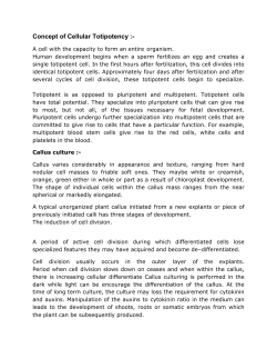 Concept of Cellular Totipotency :-